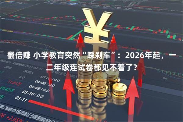 翻倍赚 小学教育突然“踩刹车”：2026年起，一二年级连试卷都见不着了？