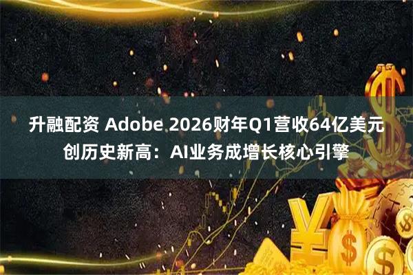 升融配资 Adobe 2026财年Q1营收64亿美元创历史新高：AI业务成增长核心引擎